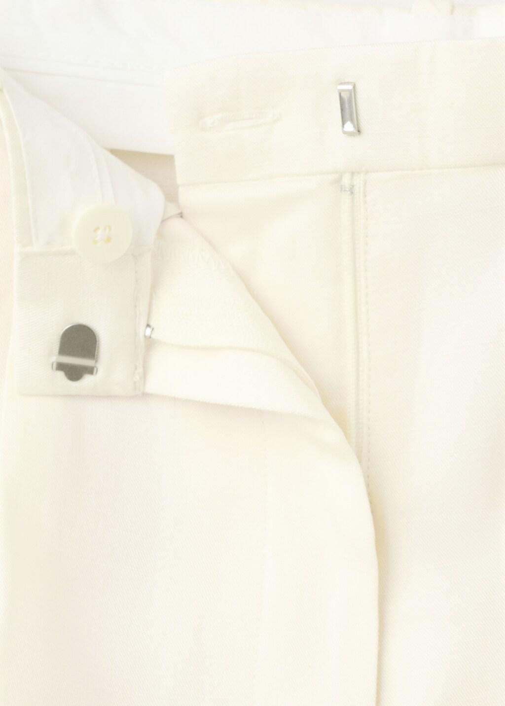 White Straight Linen Bermuda Shorts, Natural White, large image number 1