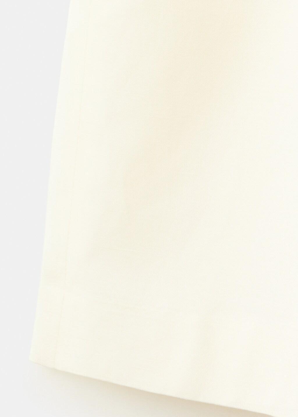 White Straight Linen Bermuda Shorts, Natural White, large image number 5