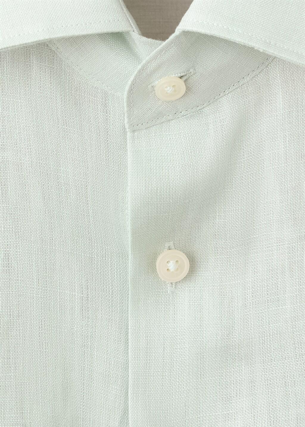 Turquoise 100% Linen Slim-Fit Shirt, Turquoise - Aqua, medium