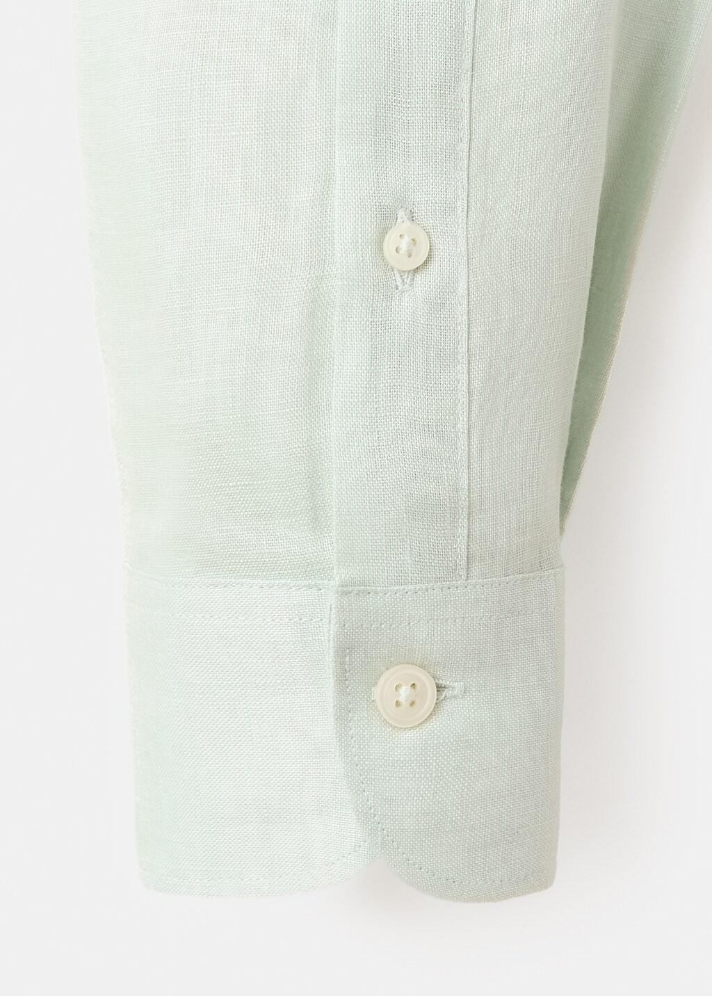 Turquoise 100% Linen Slim-Fit Shirt, Turquoise - Aqua, large image number 5