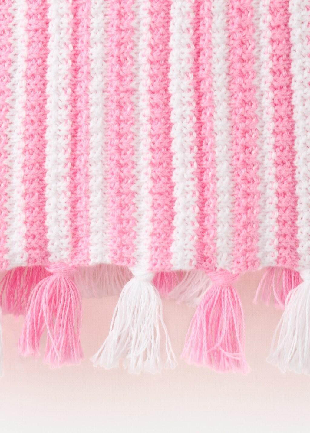 Pink Fringe Crochet Top, Baby Girls, Pink, large image number 1