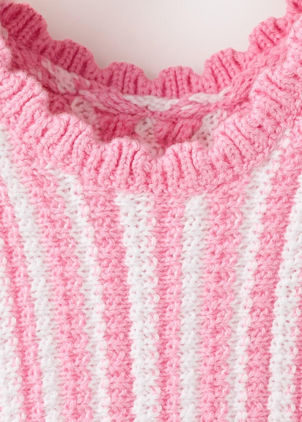 Pink Fringe Crochet Top, Baby Girls, Pink, large image number 4