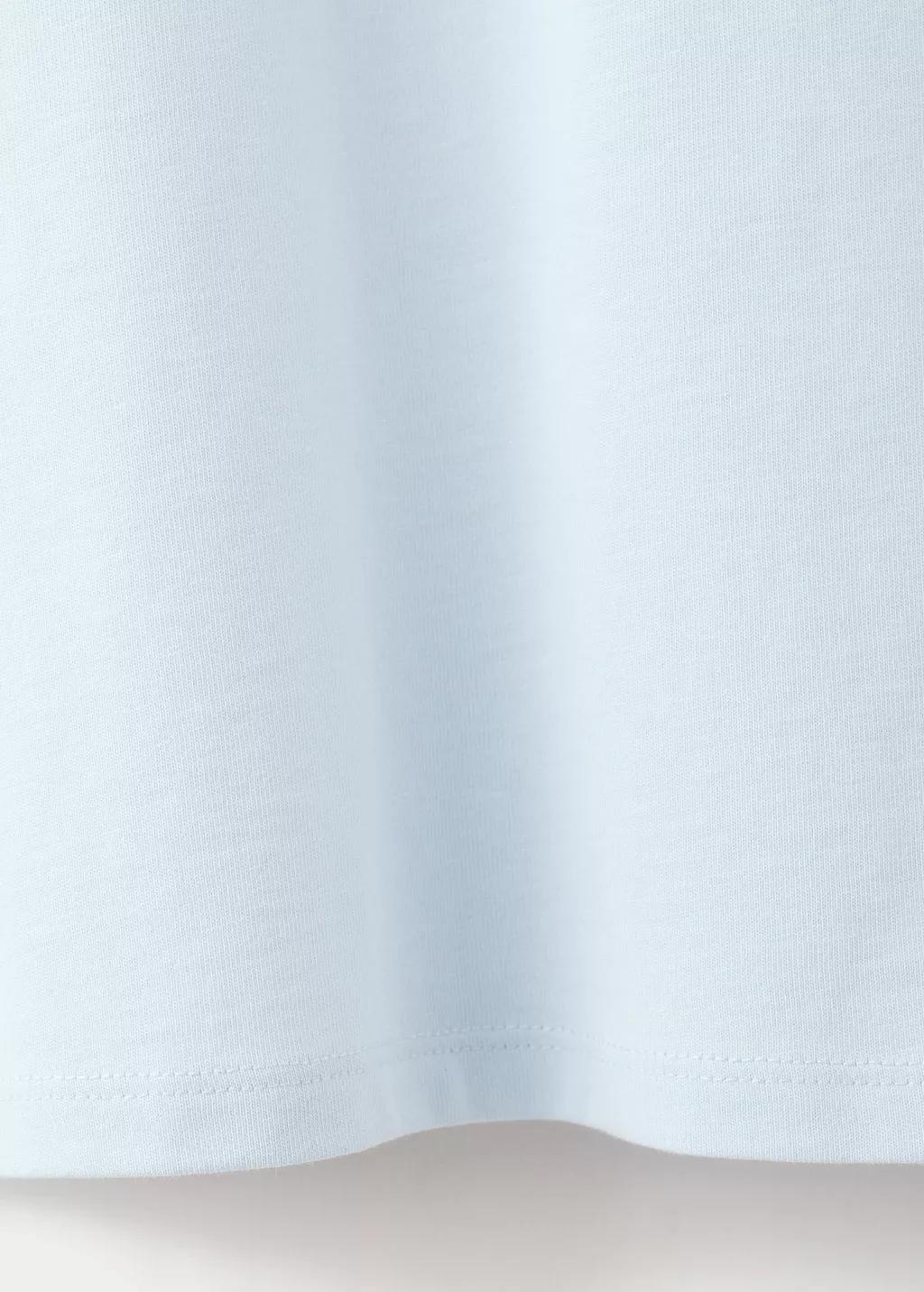 Blue Short-Sleeved Cotton T-Shirt, Light-Pastel Blue, large image number 5