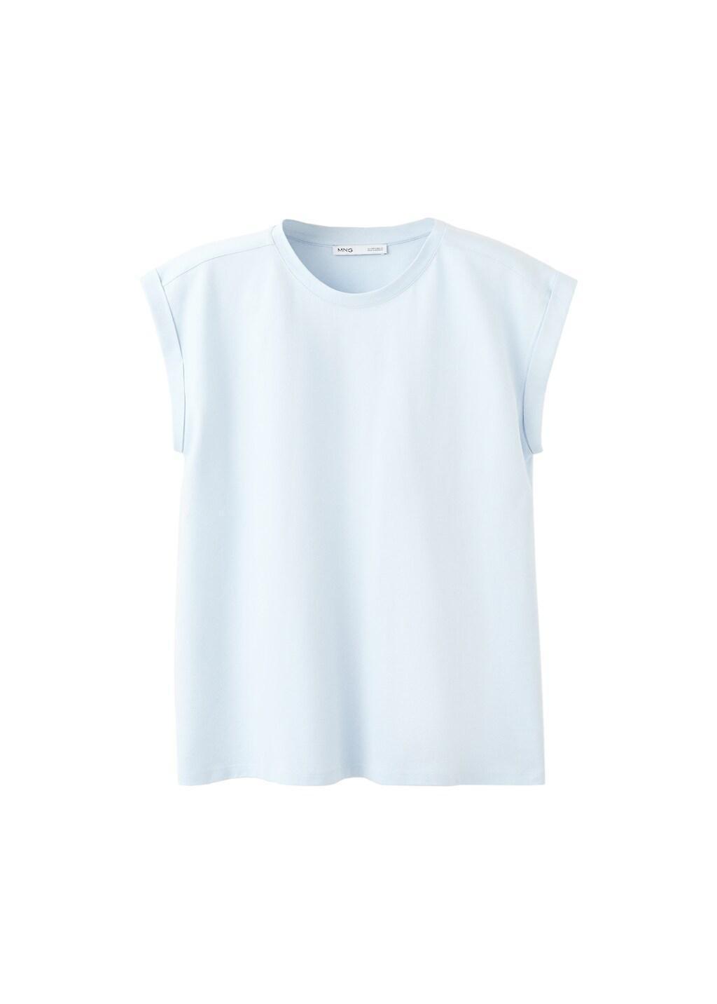 Blue Short-Sleeved Cotton T-Shirt, Light-Pastel Blue, large image number 6