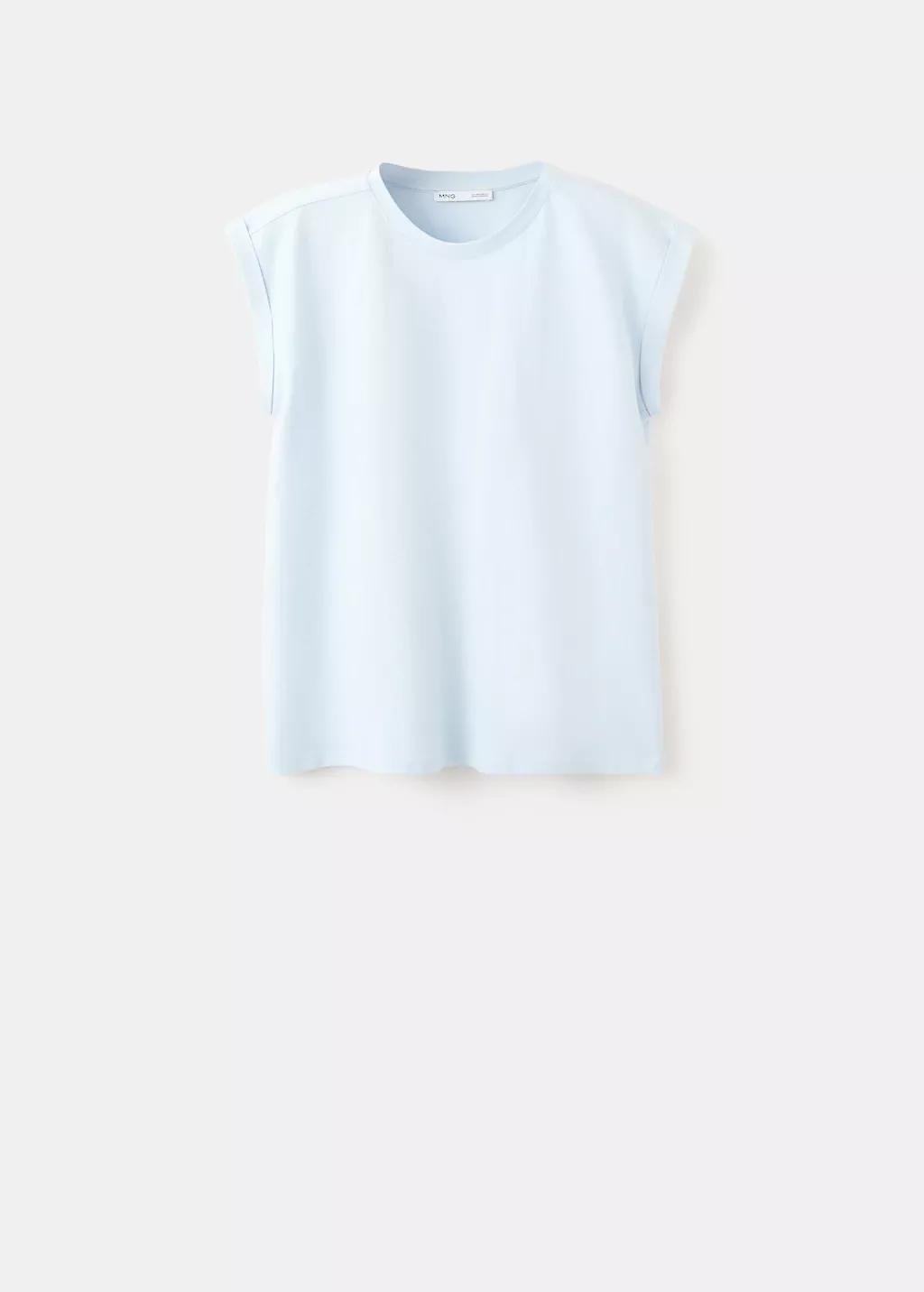 Blue Short-Sleeved Cotton T-Shirt, Light-Pastel Blue, large image number 7