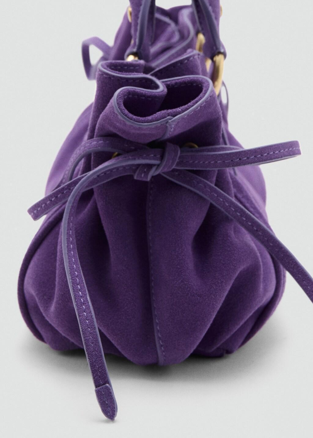 Purple Suede Clutch Bag With Bows, Medium Purple, large image number 2