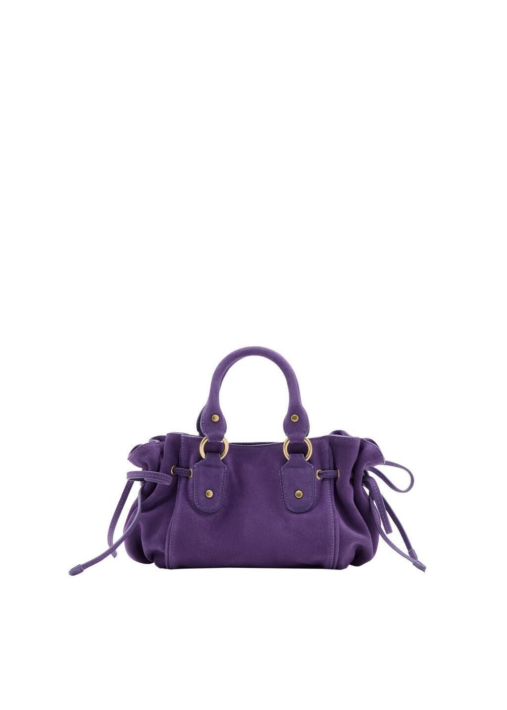 Purple Suede Clutch Bag With Bows, Medium Purple, large image number 3