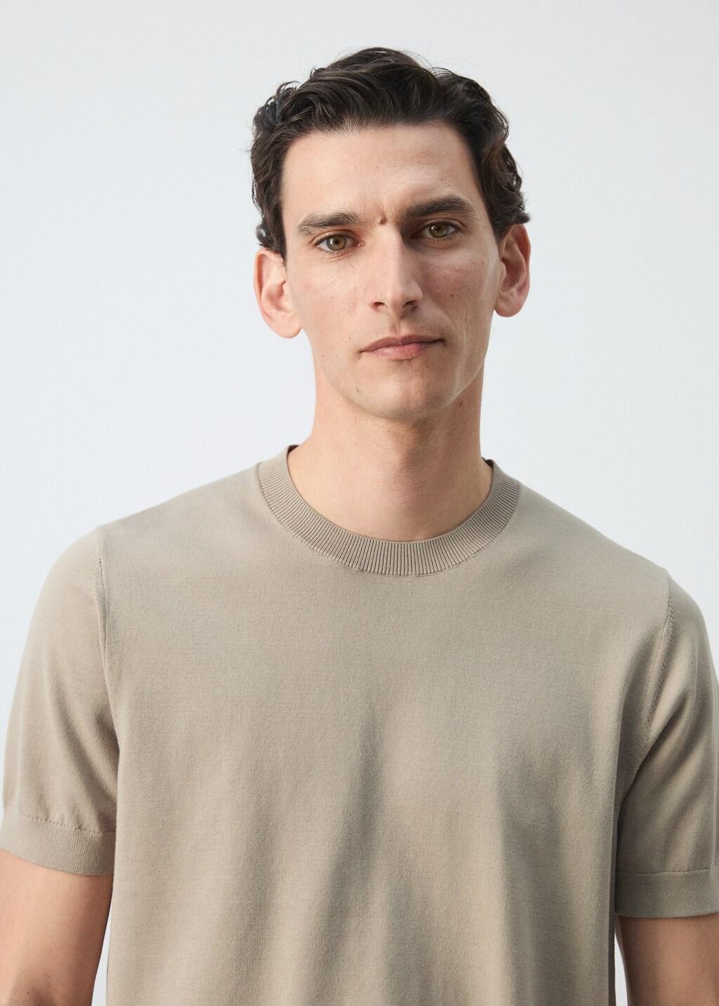 Brown Fine Jersey Cotton T-Shirt, Light Pastel Brown, large image number 4