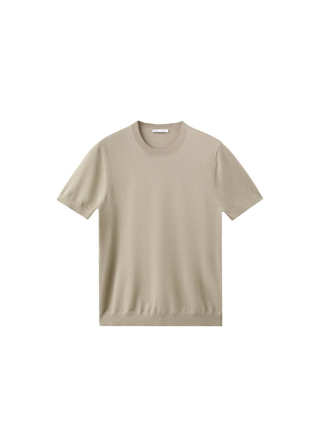 Brown Fine Jersey Cotton T-Shirt, Light Pastel Brown, large image number 6