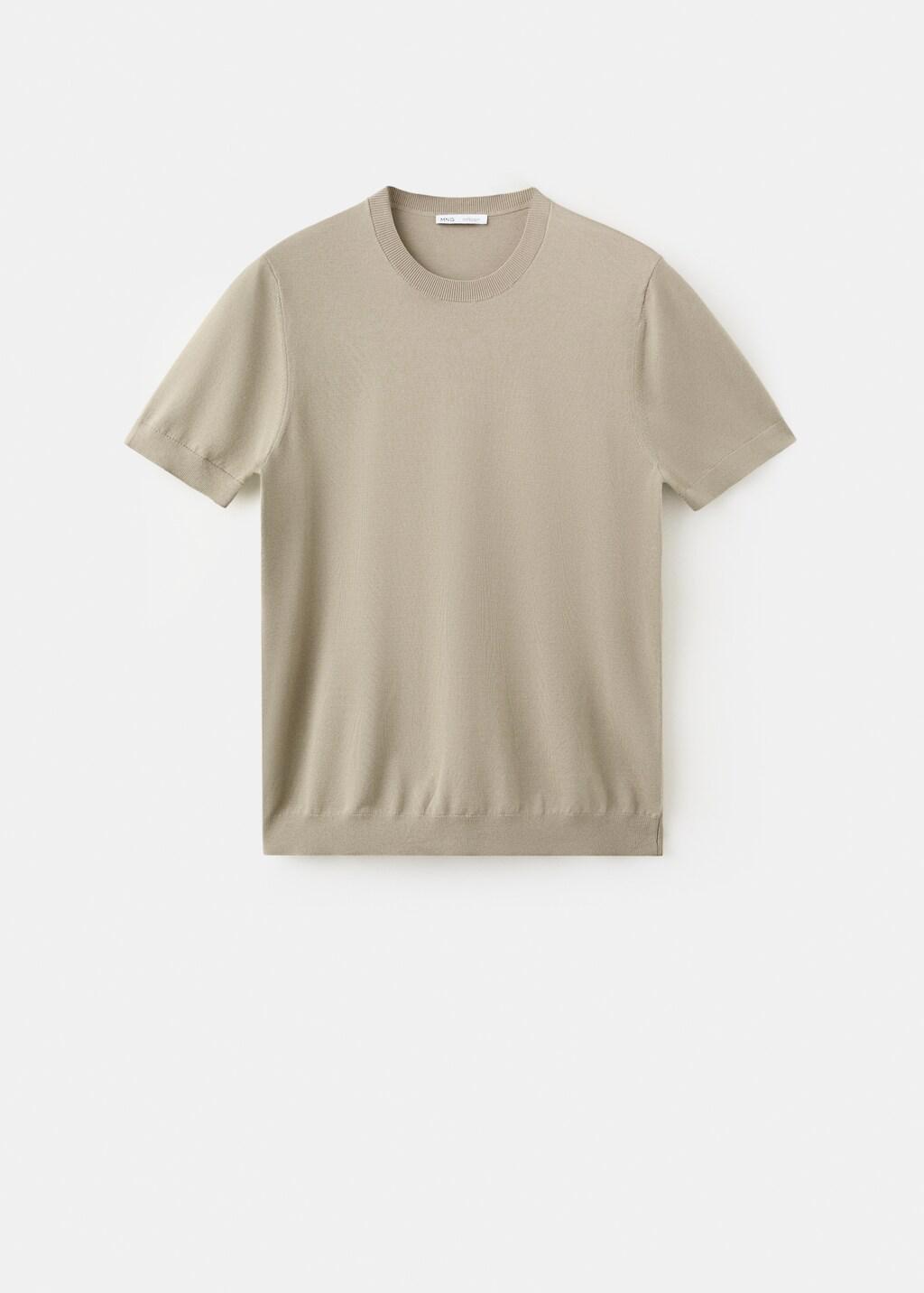 Brown Fine Jersey Cotton T-Shirt, Light Pastel Brown, large image number 7