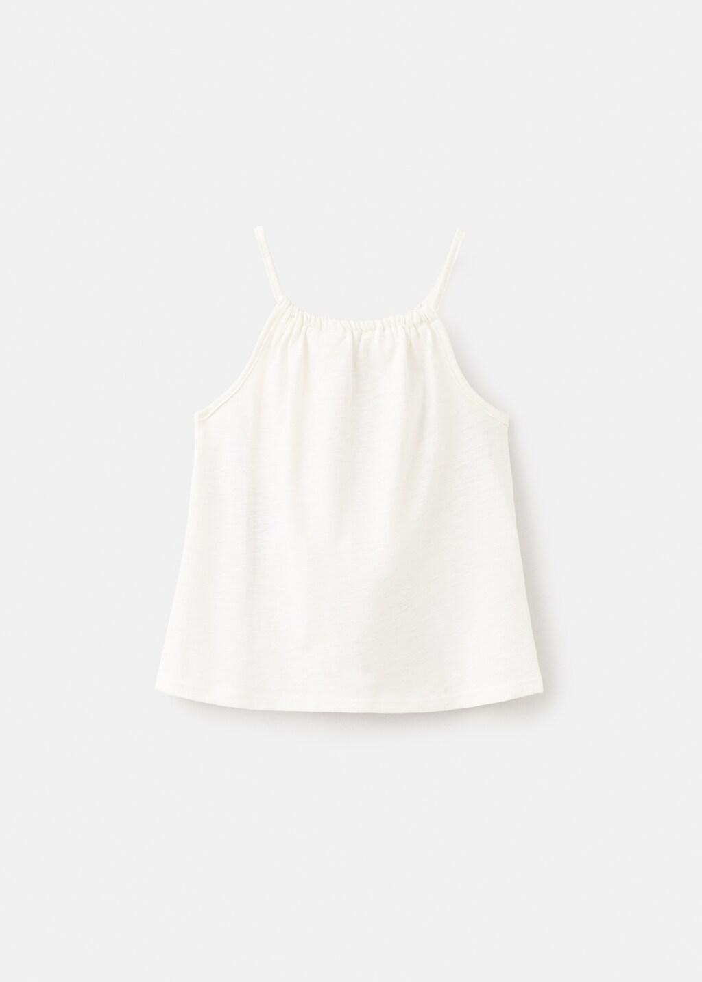 White Floral-Embroidered Cotton T-Shirt, Baby Girls, Natural White, large image number 2