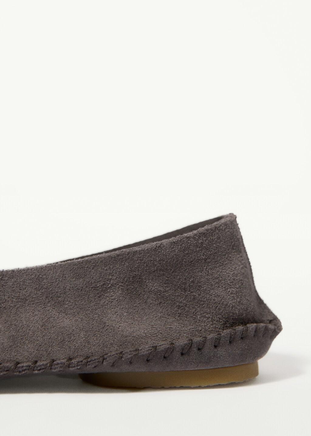 Grey Suede Shoe With Seam Detail, Grey, large image number 2