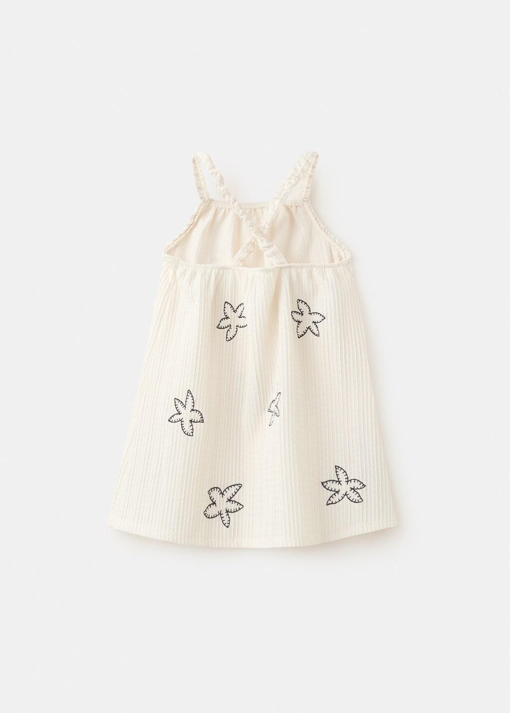 Beige Embroidered Floral Dress, Baby Girls, Light Beige, medium