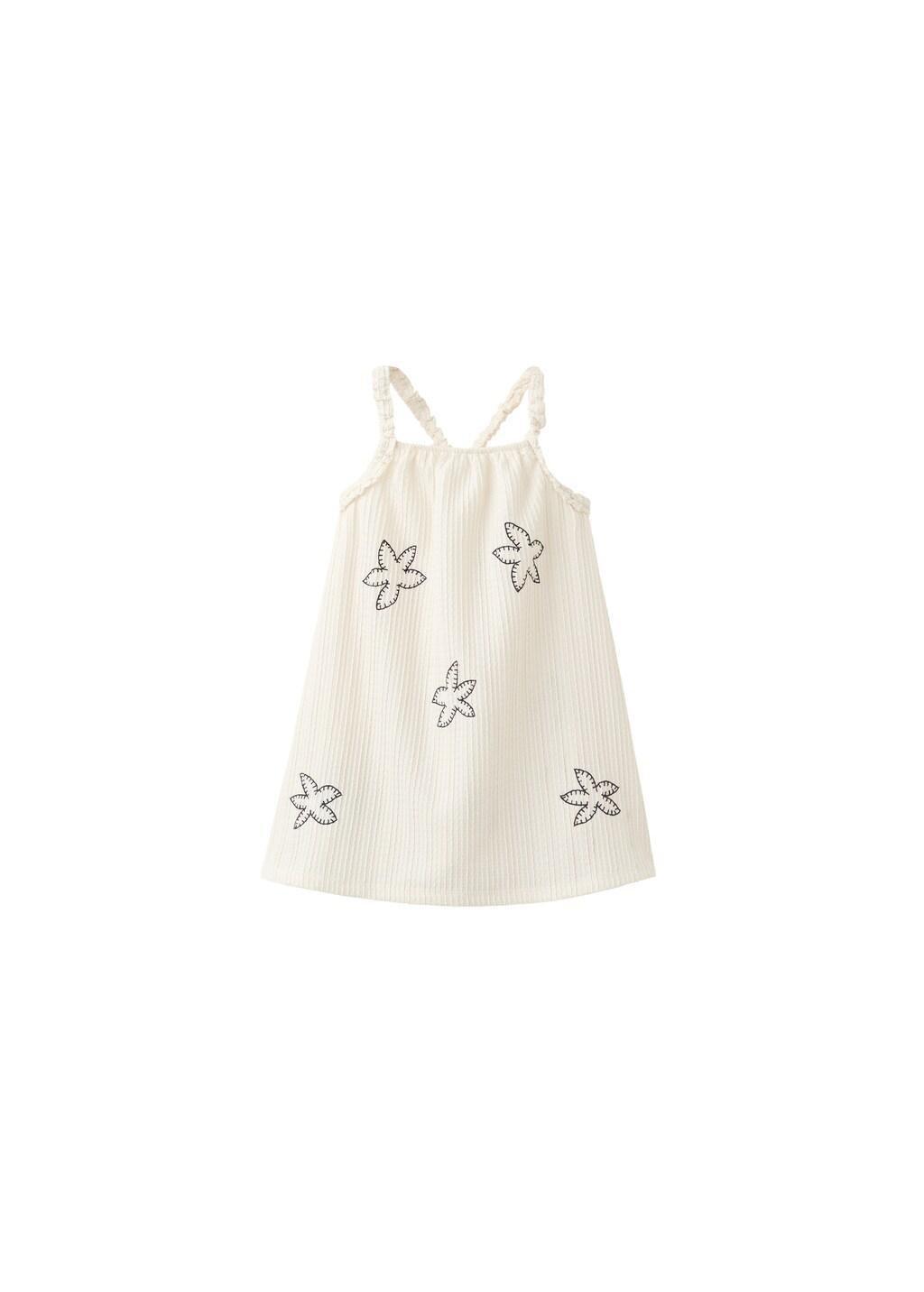 Beige Embroidered Floral Dress, Baby Girls, Light Beige, large image number 4