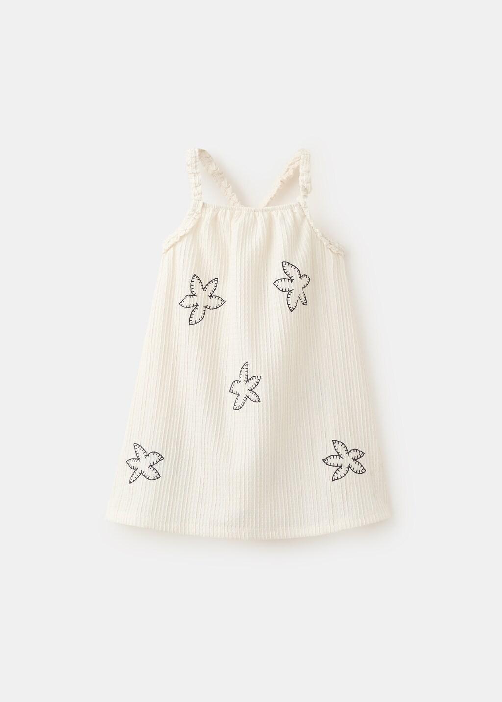 Beige Embroidered Floral Dress, Baby Girls, Light Beige, large image number 5