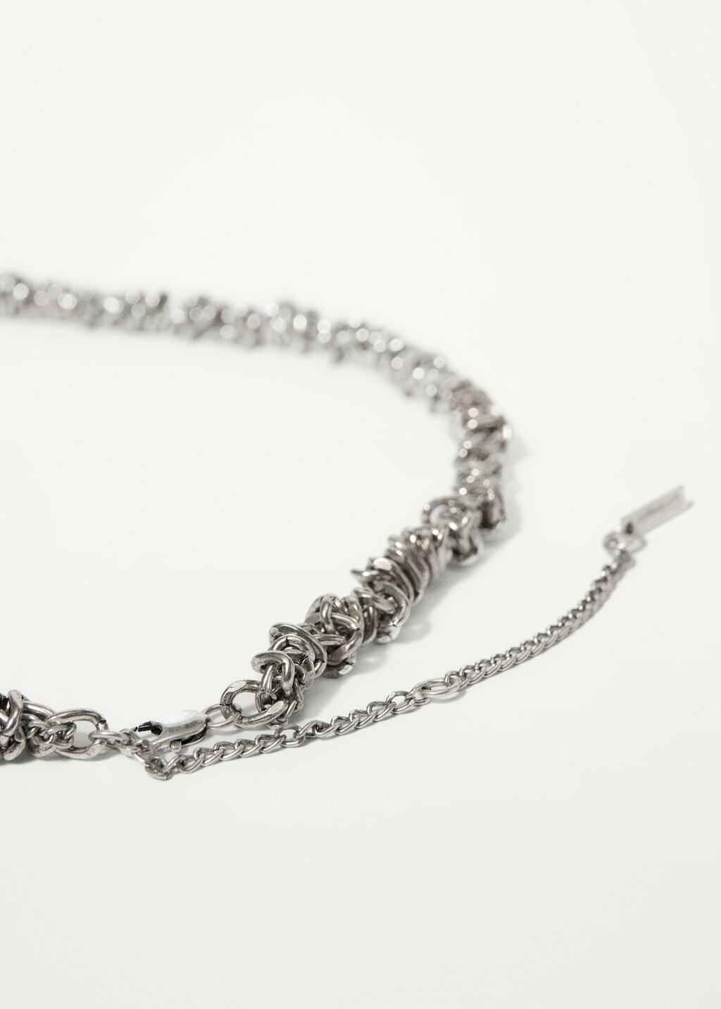 Silver Interwoven Metallic Chain Belt, Silver, large image number 1