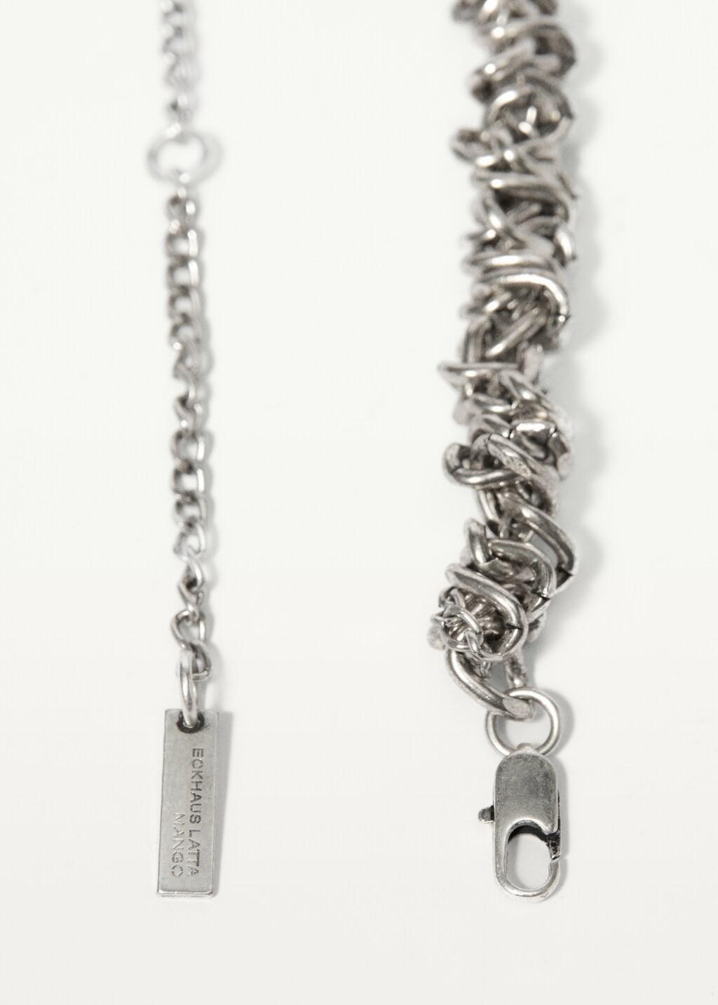 Silver Interwoven Metallic Chain Belt, Silver, large image number 2