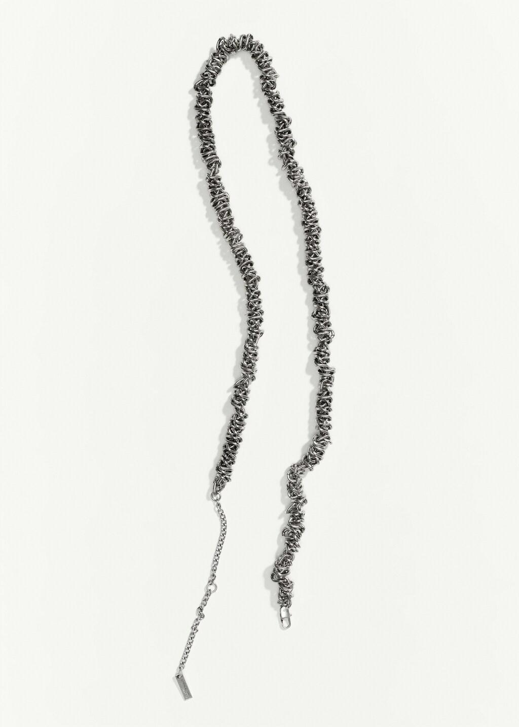 Silver Interwoven Metallic Chain Belt, Silver, large image number 4