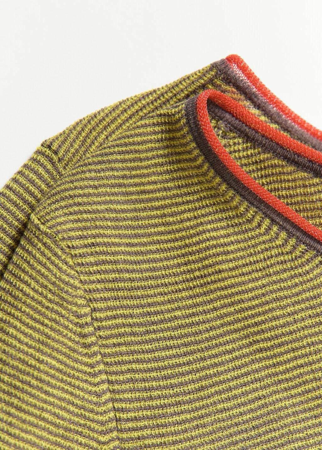 Grey Fine Knit Striped Cardigan, Charcoal, large image number 5