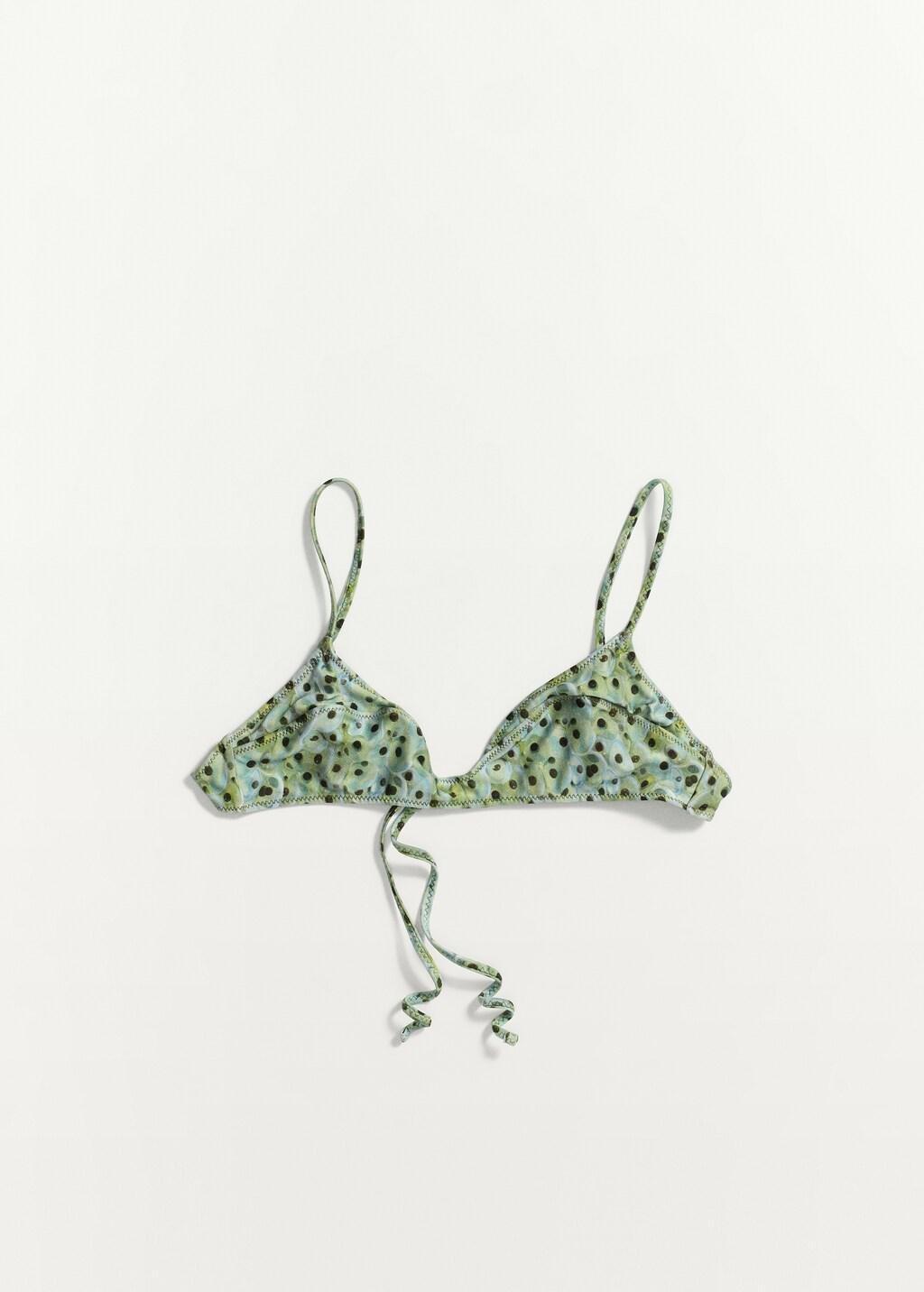 Green Triangle Print Bikini Top, Green, large image number 7