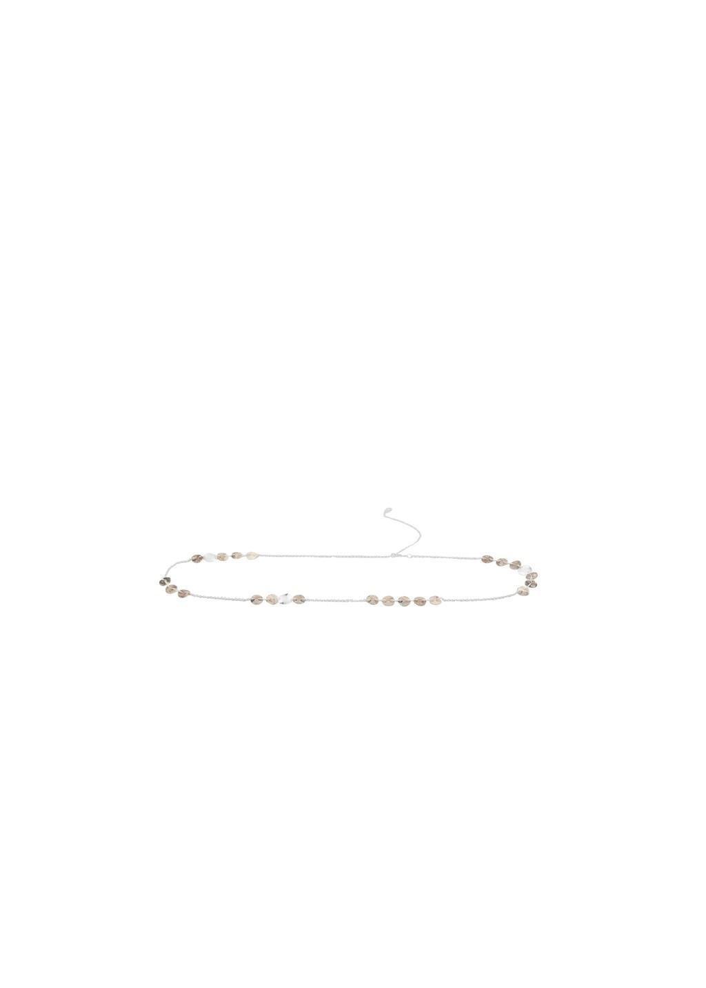 Silver Belt With Nacre Buttons, Silver, medium