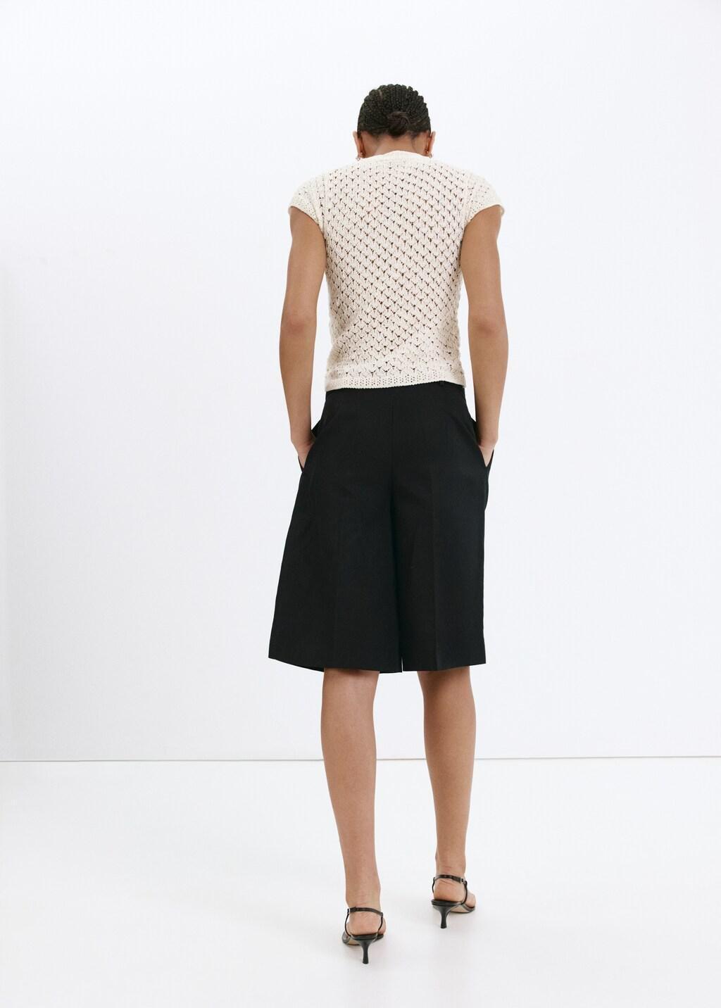 Beige Openwork Knit Toggle Jumper, Light Beige, large image number 2