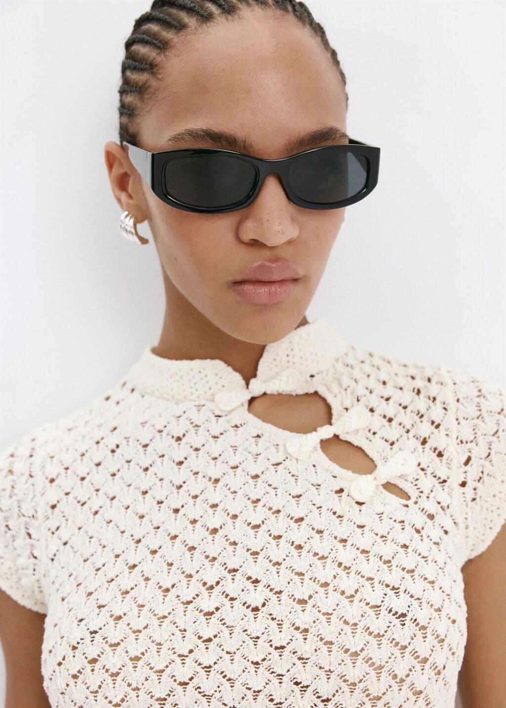 Beige Openwork Knit Toggle Jumper, Light Beige, large image number 4
