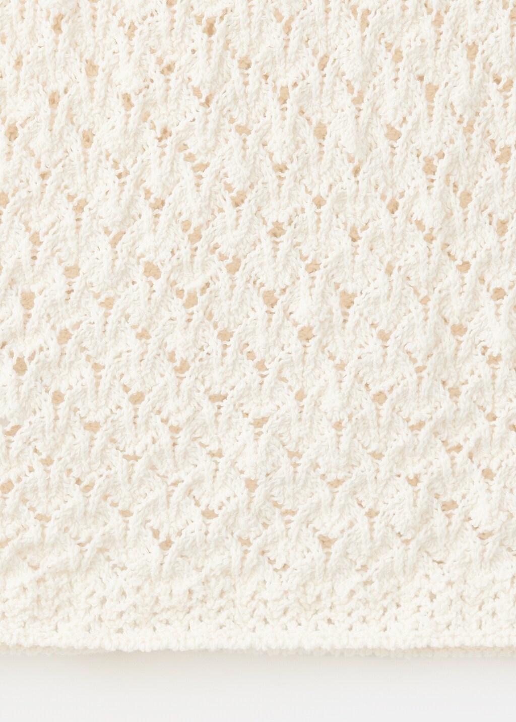 Beige Openwork Knit Toggle Jumper, Light Beige, large image number 5
