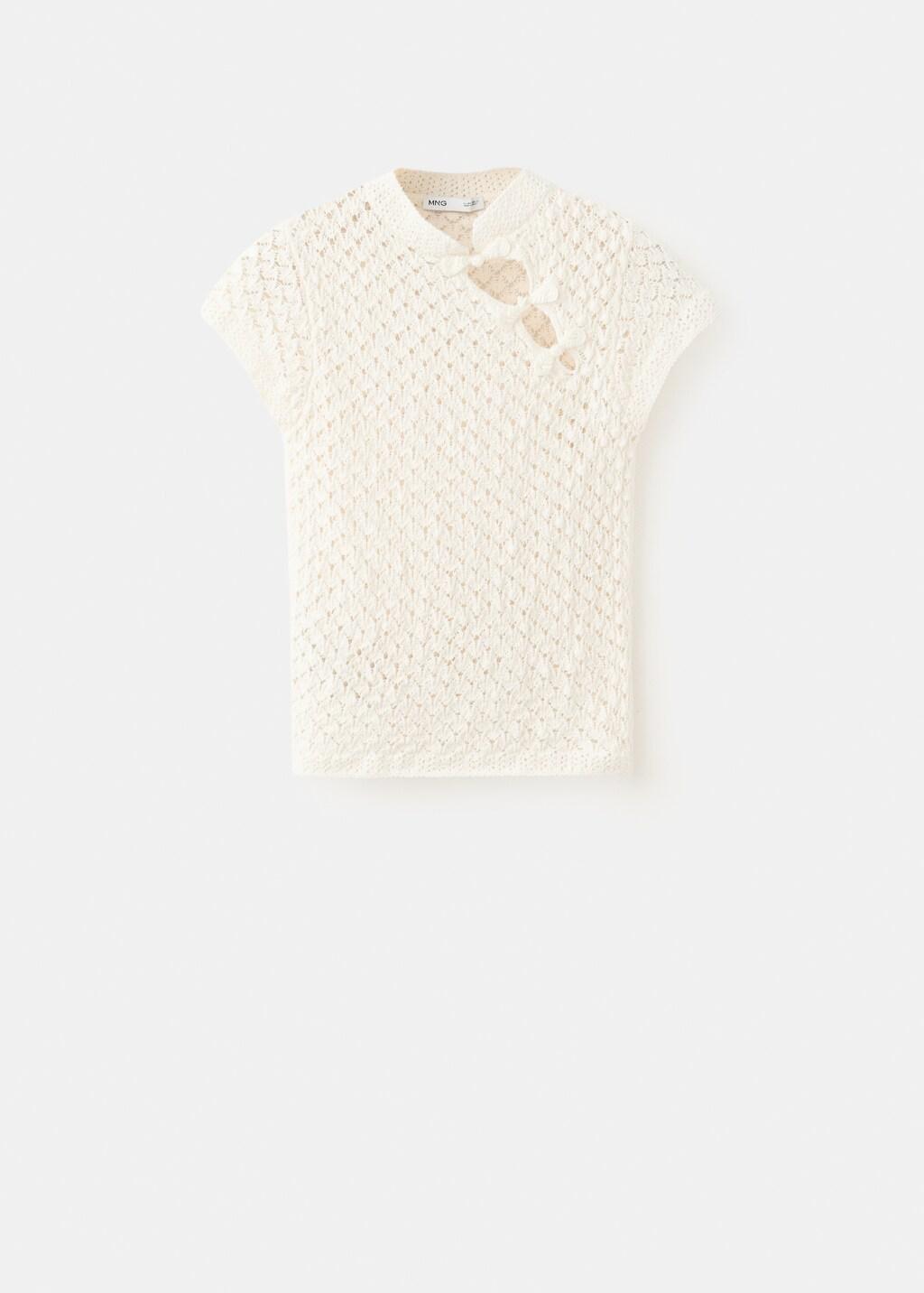 Beige Openwork Knit Toggle Jumper, Light Beige, large image number 7