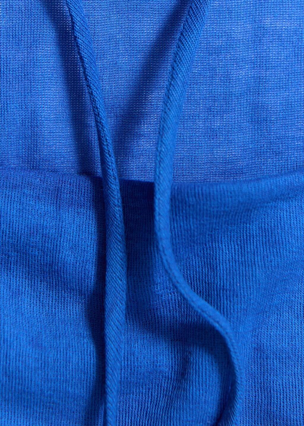 Blue Ruched Split Overlay Top, Medium Blue, large image number 1