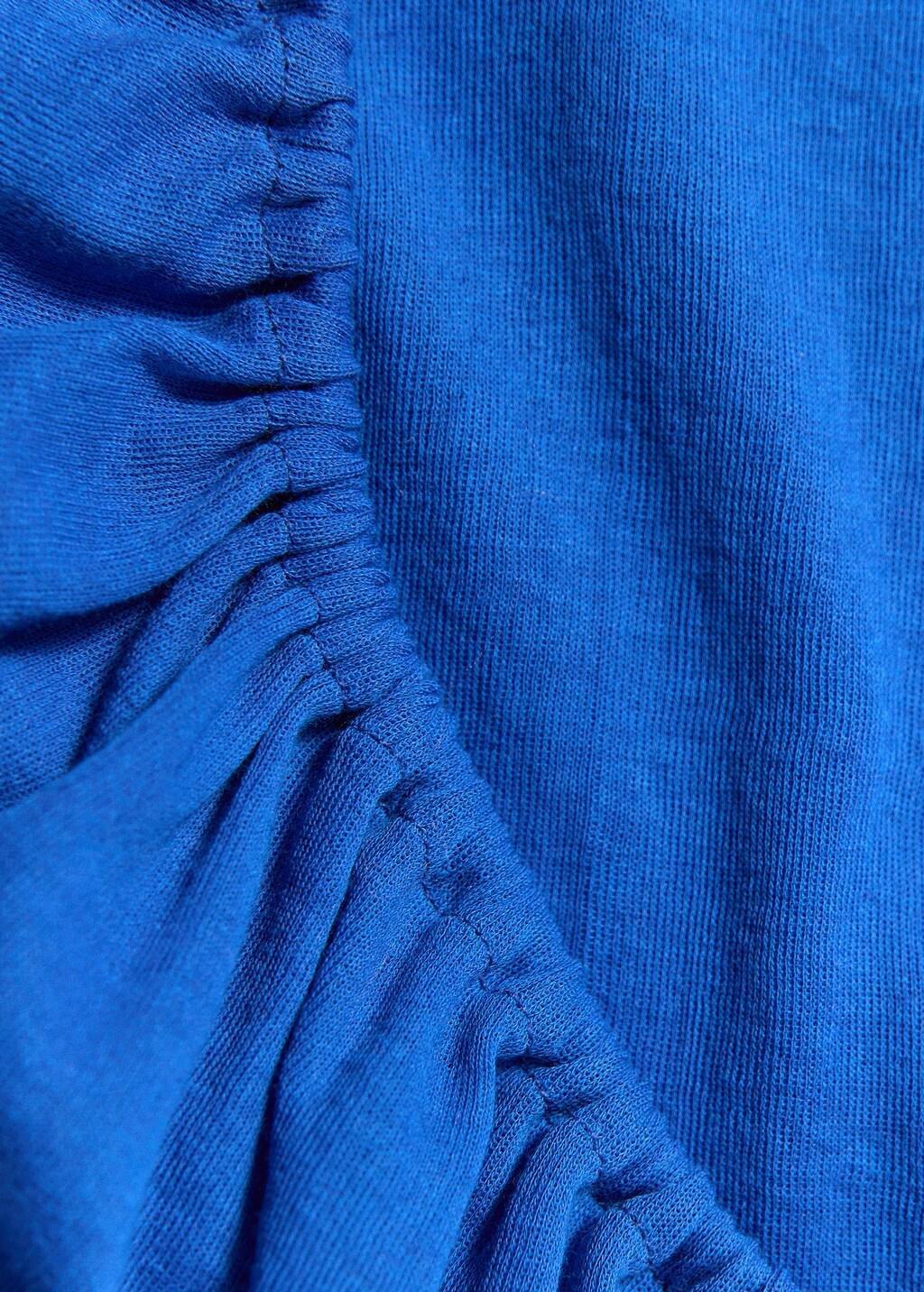 Blue Ruched Split Overlay Top, Medium Blue, large image number 4