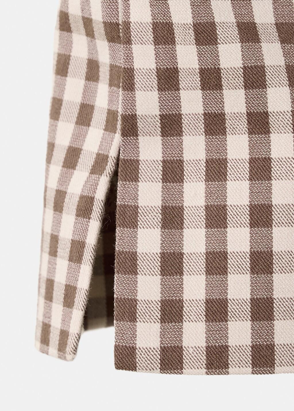 Brown Gingham Check Capri Trousers, Brown, large image number 2