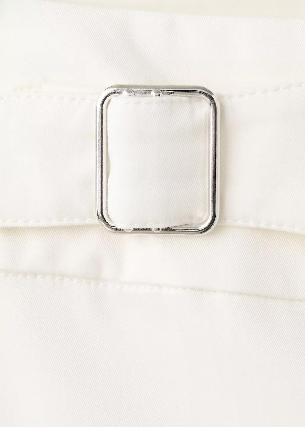 White Belt Straight-Fit Trousers, White, large image number 5