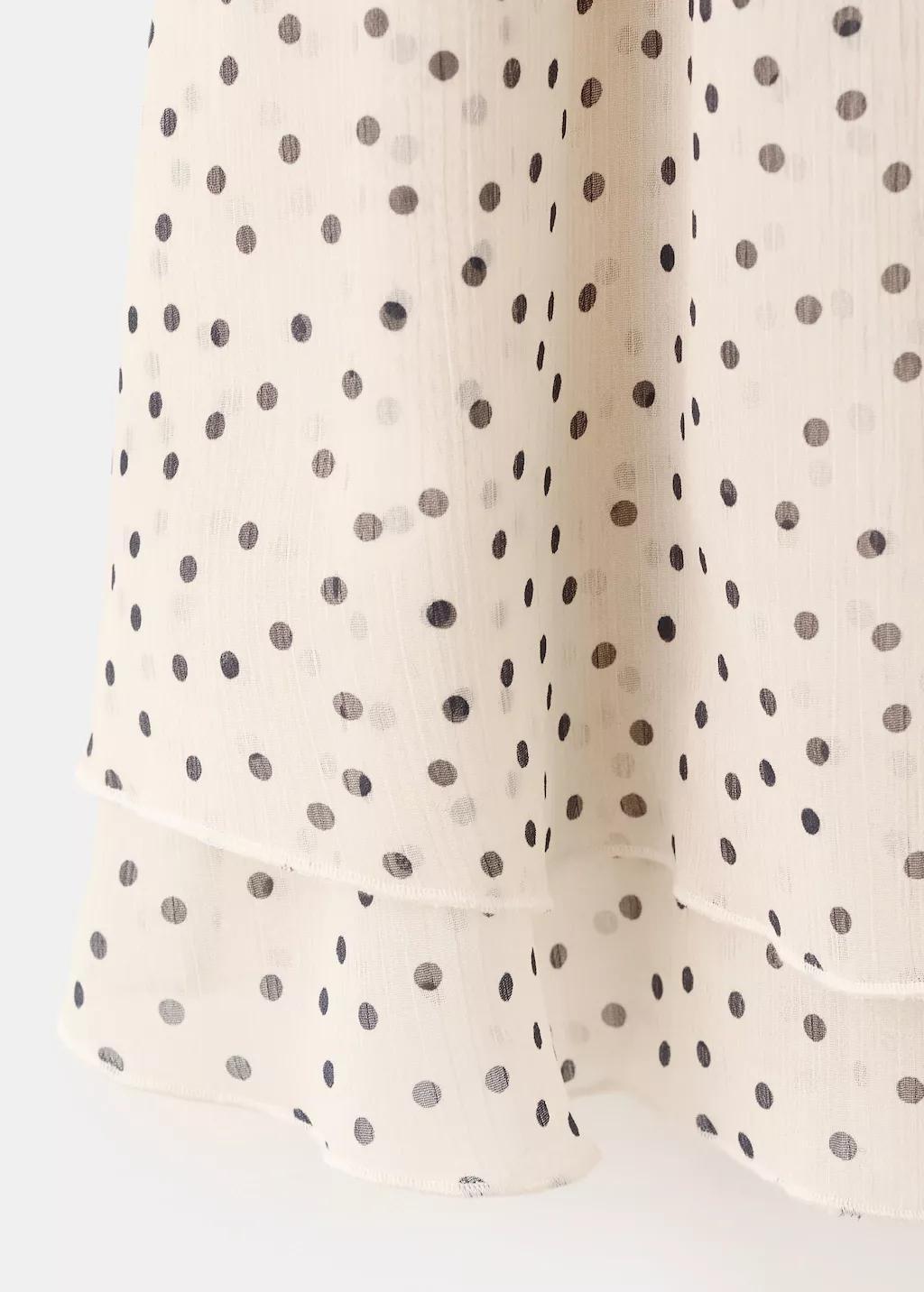 White Bow Polka-Dot Blouse, Natural White, large image number 1