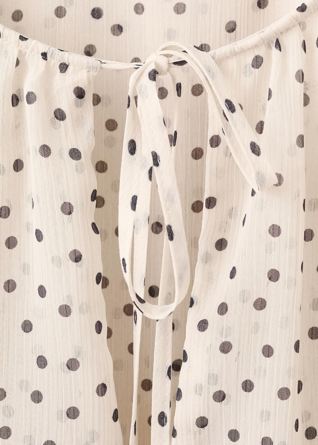 White Bow Polka-Dot Blouse, Natural White, large image number 5