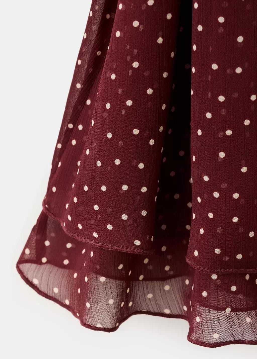 Red Bow Polka-Dot Blouse, Dark Red, large image number 5