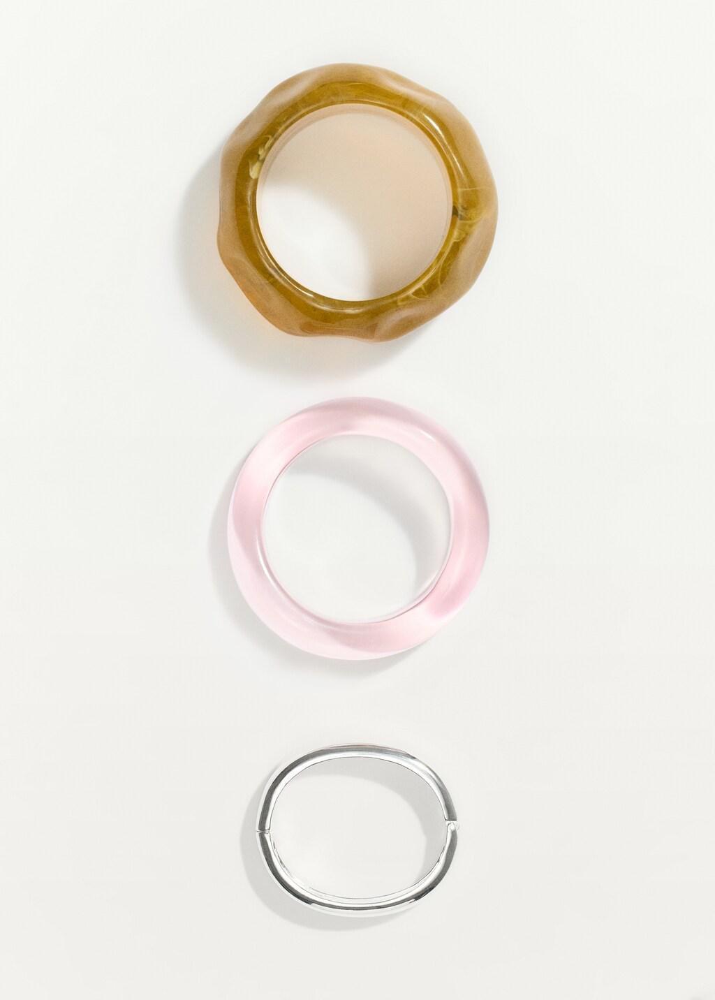 Silver Pack Of 3 Bracelets With Irregular Design, Silver, large image number 5