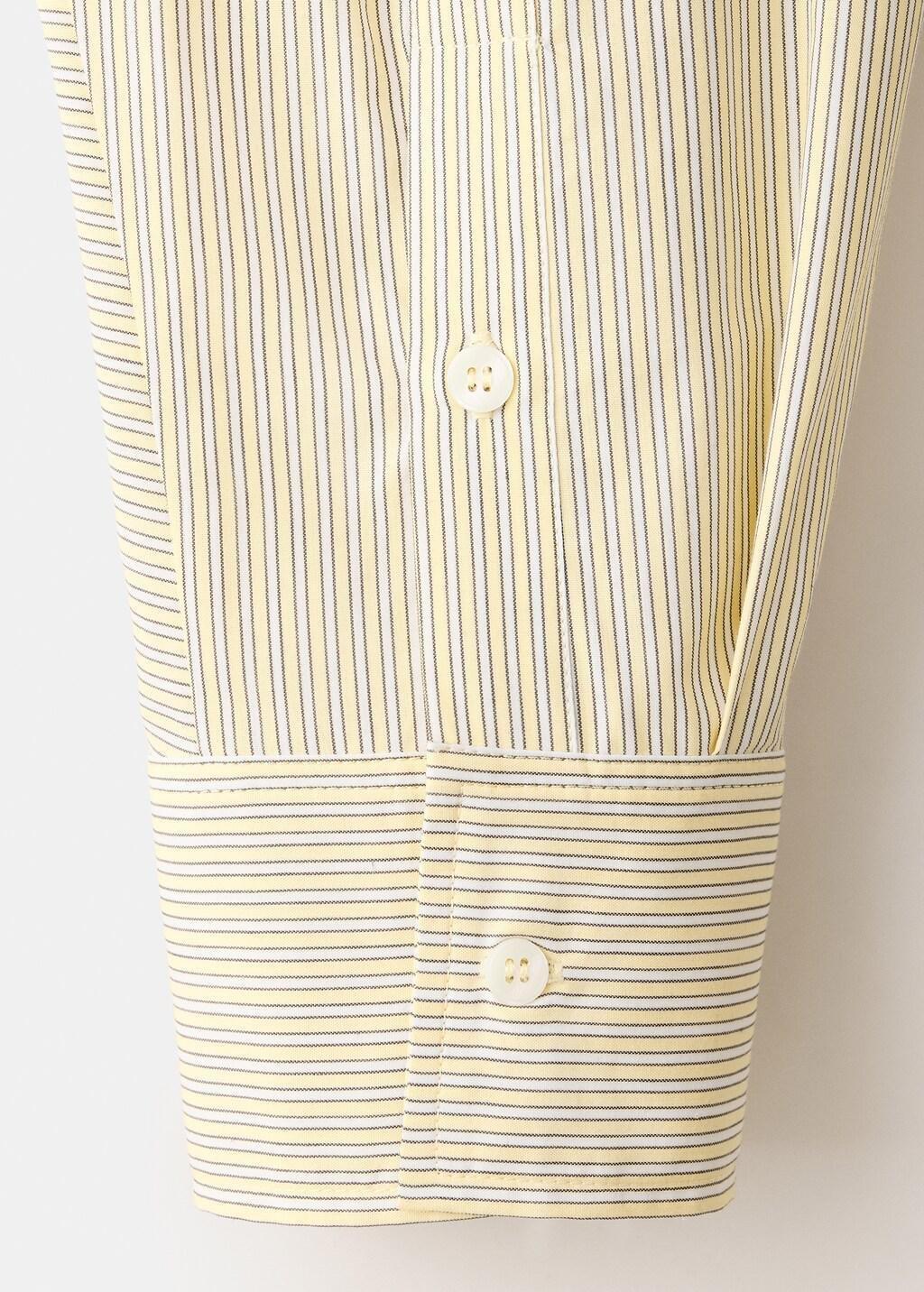 Yellow Poplin Stripe Shirt, Yellow, large image number 5