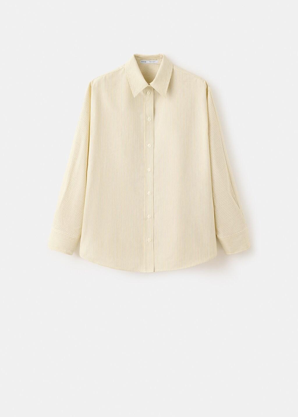Yellow Poplin Stripe Shirt, Yellow, large image number 7