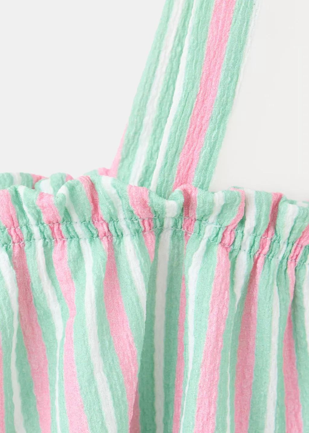 Pink Combined Stripe Top, Kids Girl, Pink, large image number 0