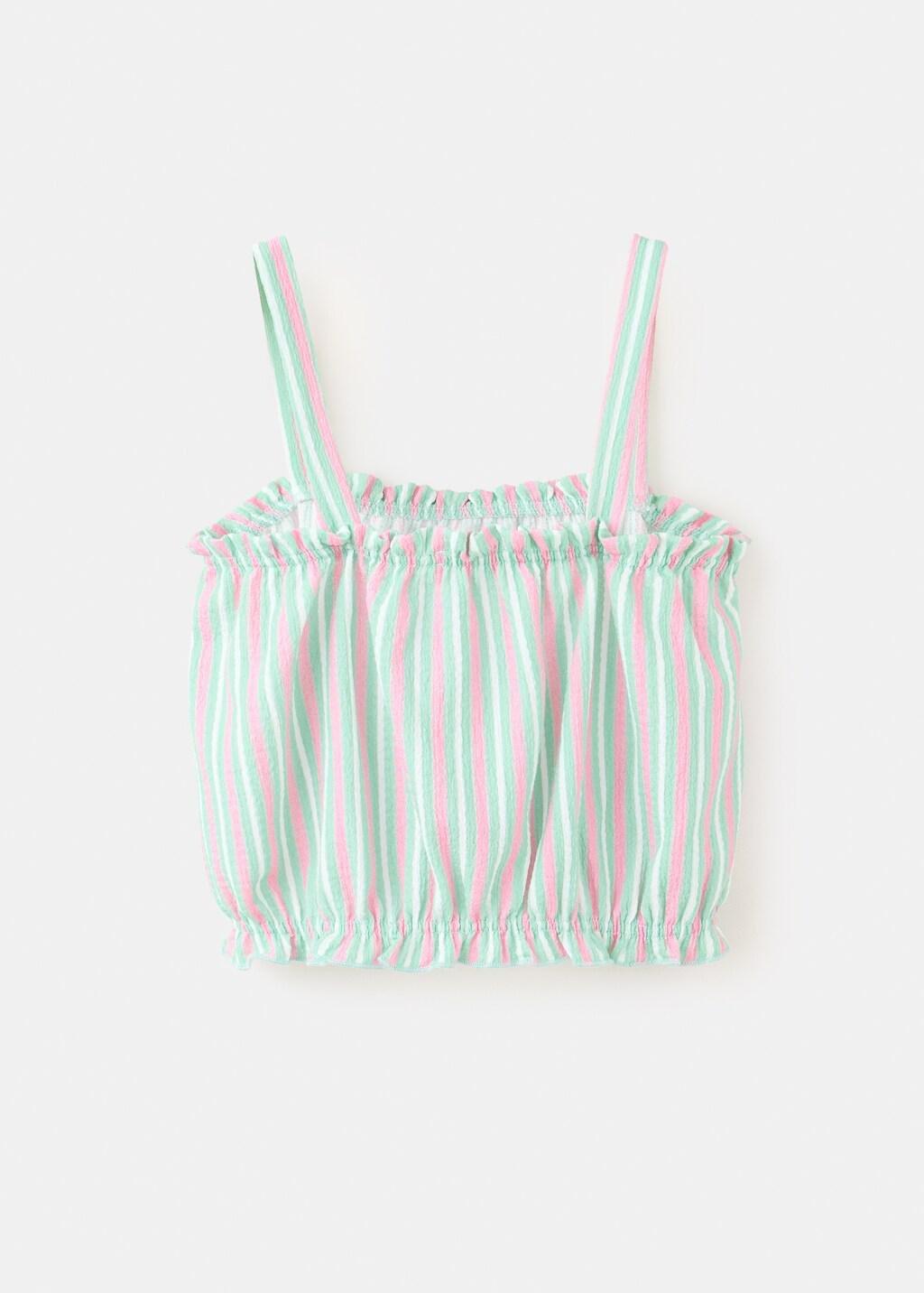 Pink Combined Stripe Top, Kids Girl, Pink, large image number 1