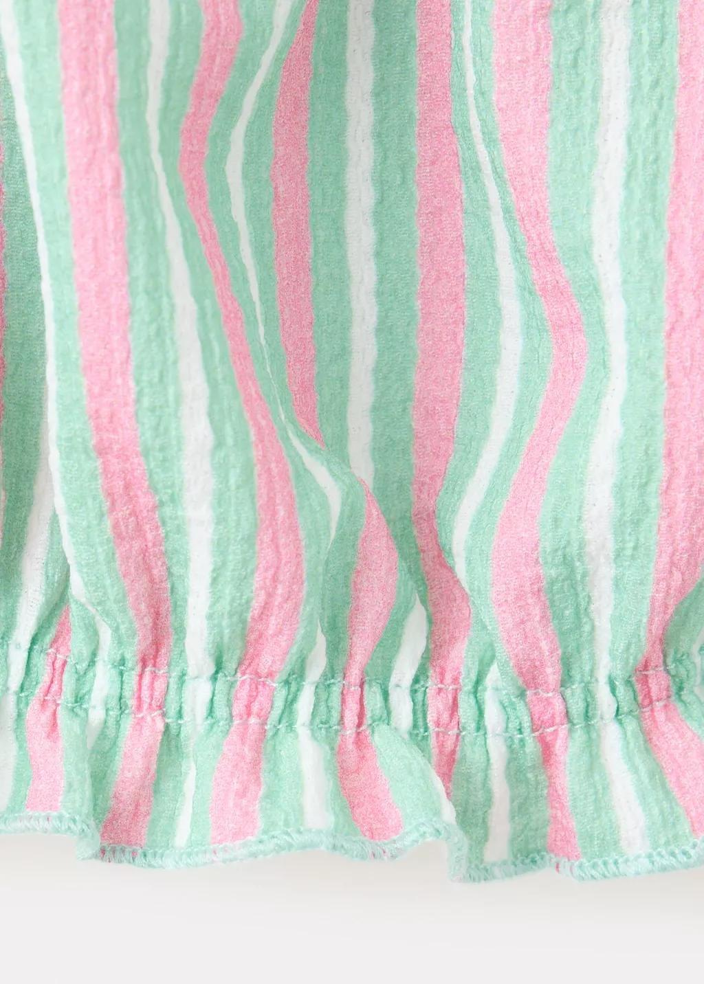 Pink Combined Stripe Top, Kids Girl, Pink, large image number 2