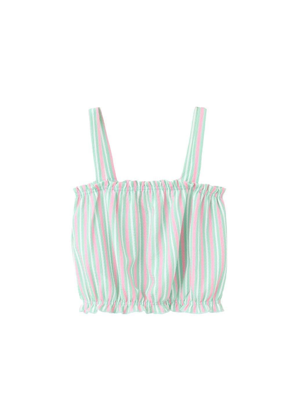 Pink Combined Stripe Top, Kids Girl, Pink, large image number 3