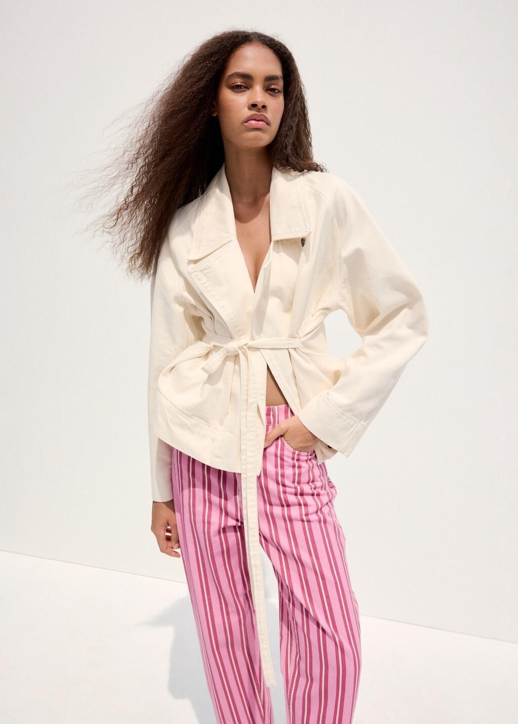 Pink Straight-Fit Striped Jeans, Pink, large image number 4