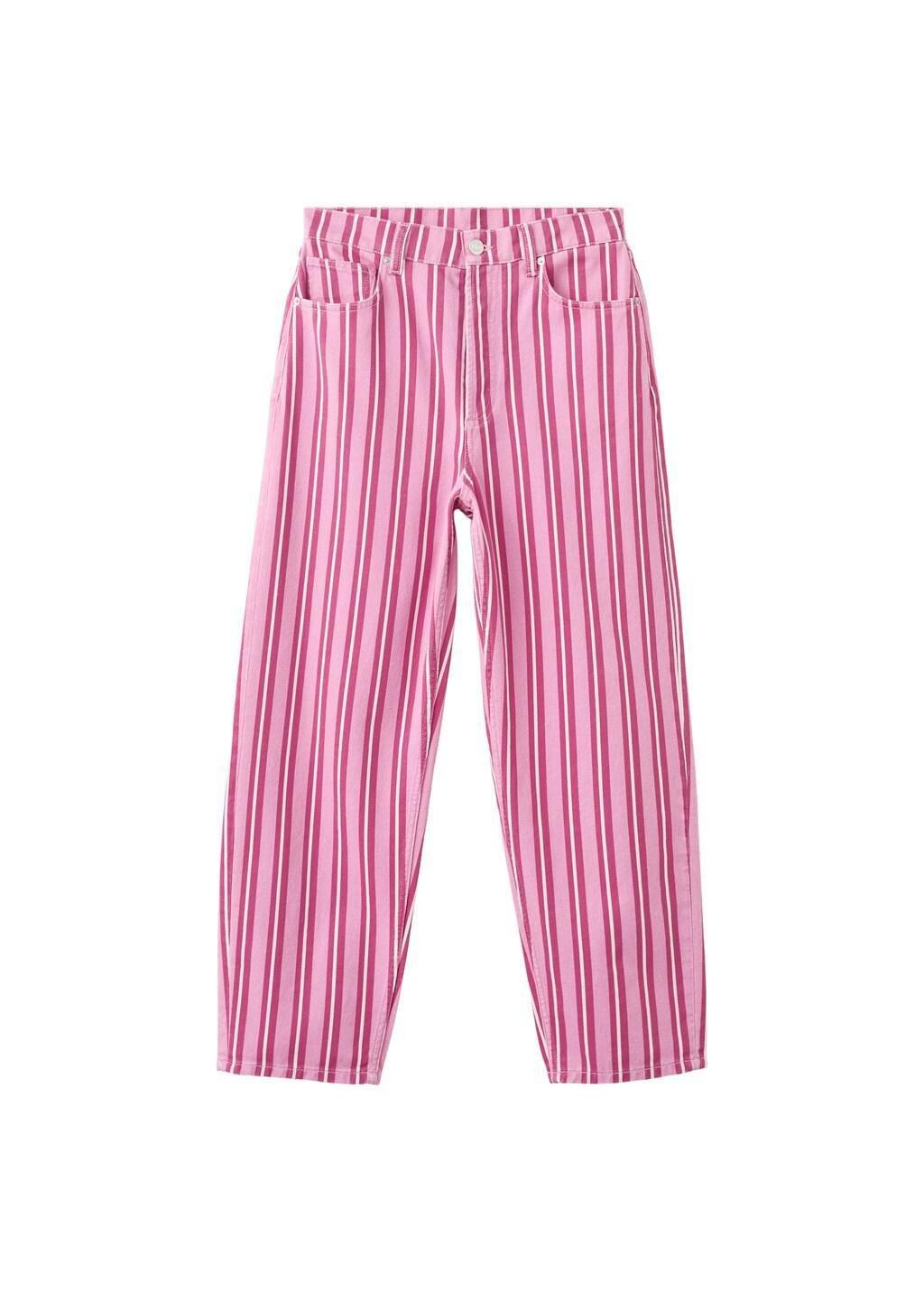 Pink Straight-Fit Striped Jeans, Pink, large image number 7