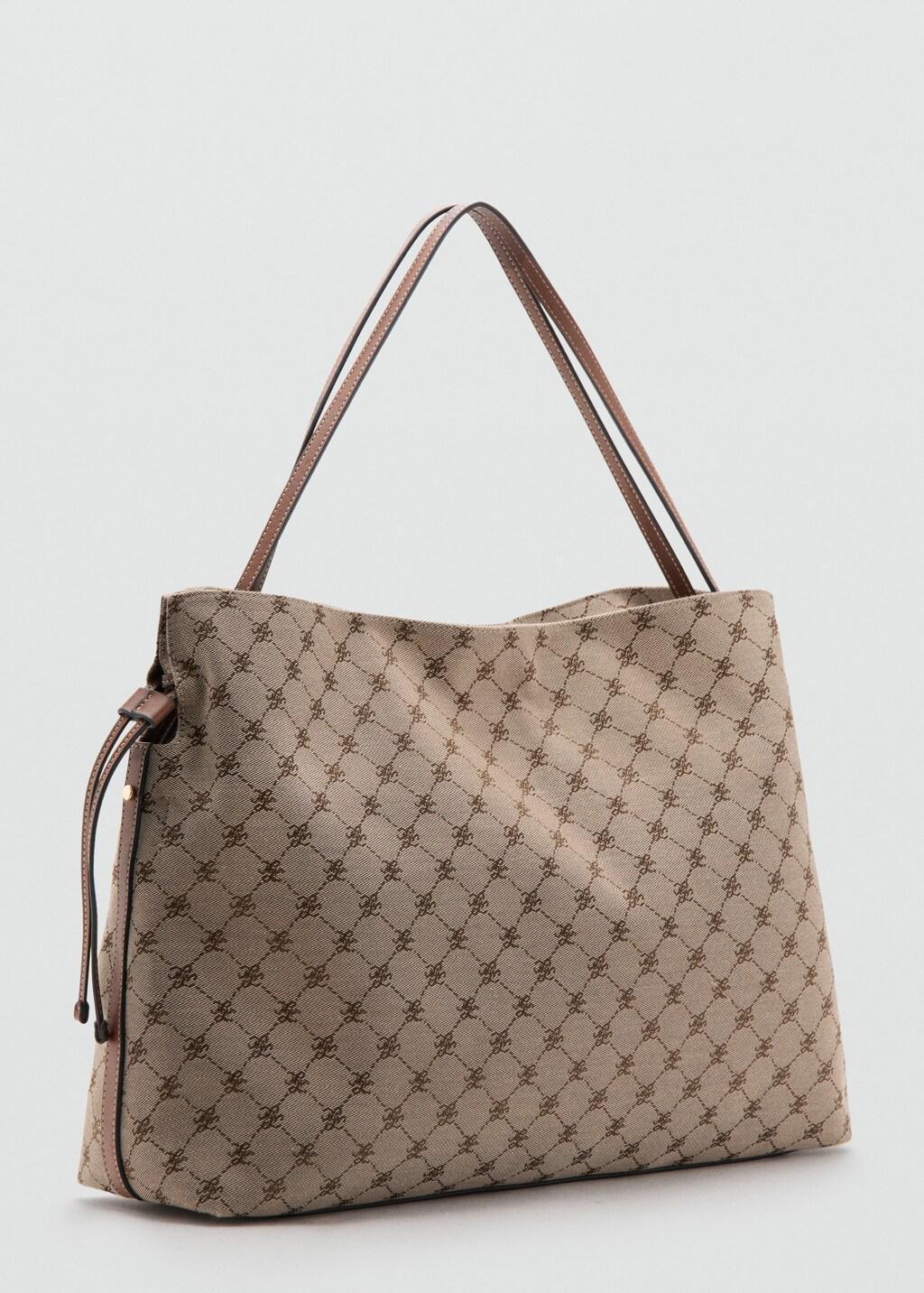 Brown Jacquard Bucket Bag, Medium Brown, large image number 0