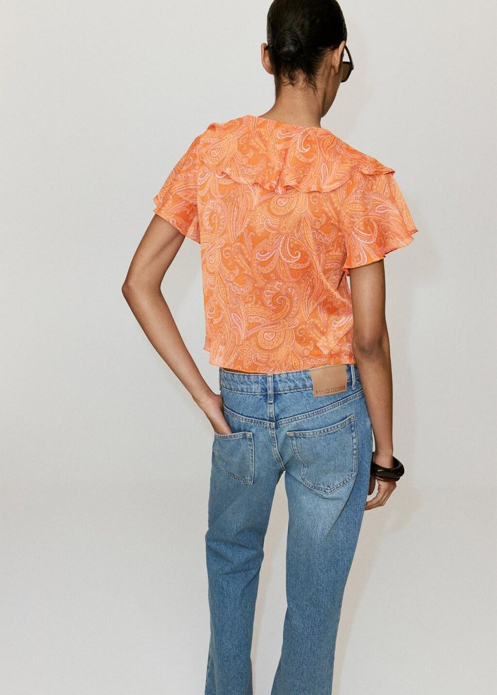 Orange Ruffles Printed Blouse, Orange, large image number 2