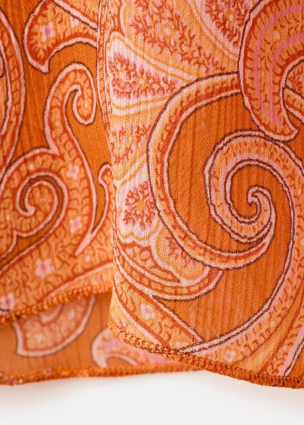 Orange Ruffles Printed Blouse, Orange, large image number 5