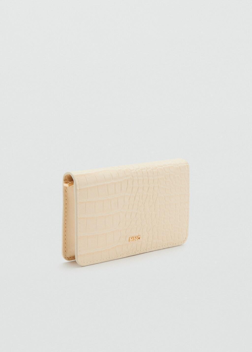 LIGHT BEIGE Medium wallet with croc effect, Light Beige, large image number 0