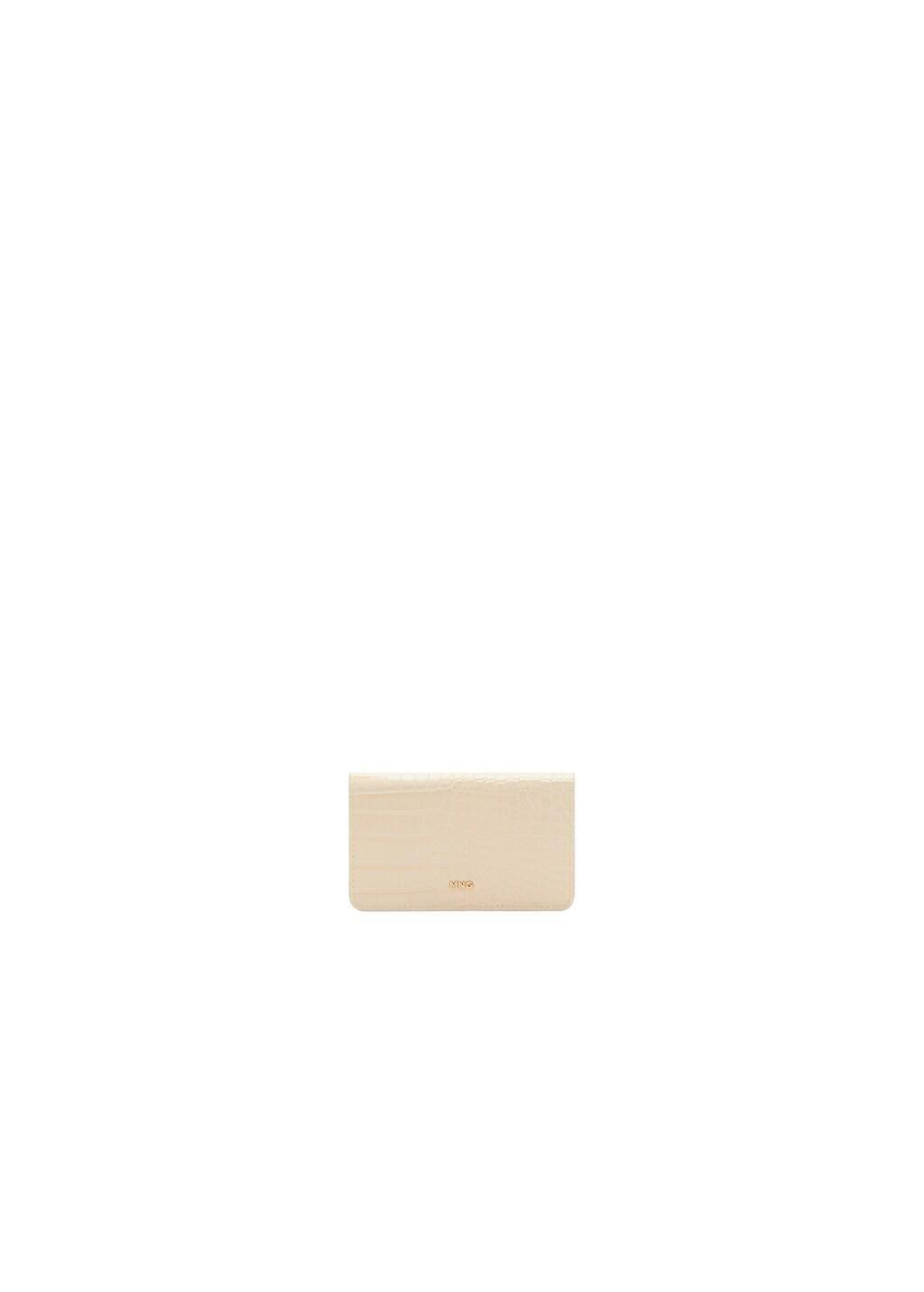 LIGHT BEIGE Medium wallet with croc effect, Light Beige, medium